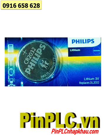 Philips CR2032, Pin 3v lithium Philips CR2032P5BC/93 với 210mAh chính hãng